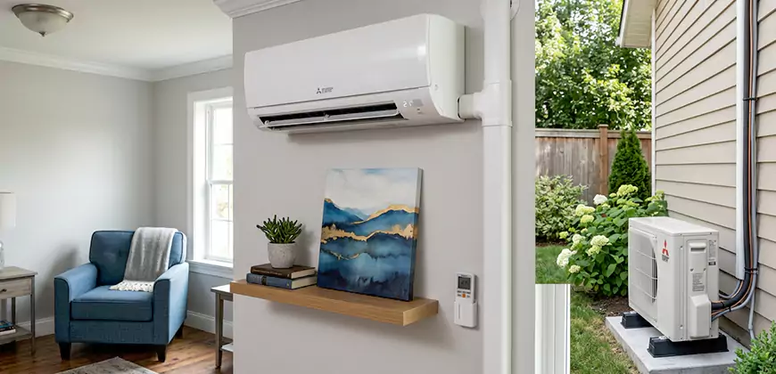 Wall Mounted Heat Pump Setup in Coronado